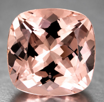 11.00 mm Cushion {6.25cts} Natural Intense Golden Pink Morganite [Flawless-VVS]-Top Grade Free Certificate