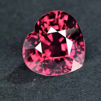 7.50 mm Heart {1.65ct} Fire Luster Natural Cherry Pink Rhodolite Garnet [Flawless-VVS]