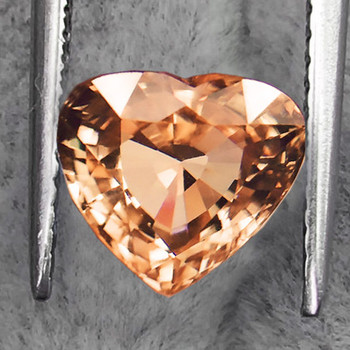 10.5x8 mm Heart {2.88ct} Top Luster Natural Intense Golden Peach Tourmaline [Flawless-VVS]