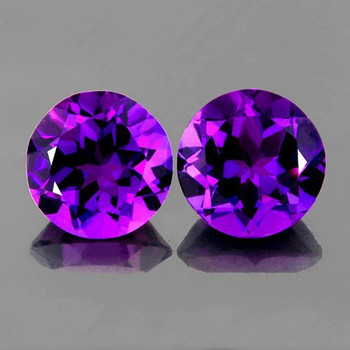 8.00 mm Round 2pcs Fire Luster Natural Intense Purple Amethyst [Flawless-VVS]