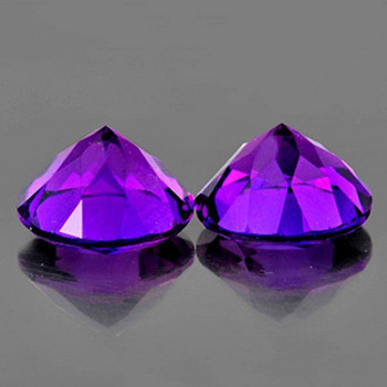 8.00 mm Round 2pcs Fire Luster Natural Intense Purple Amethyst [Flawless-VVS]