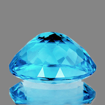 11x9 mm Oval 1 piece Fire Luster Natural Top Intense Sky Blue Topaz [Flawless-VVS]-AAA Grade