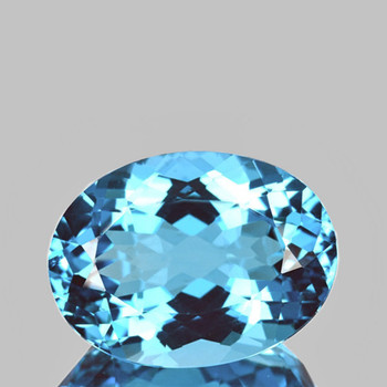 14x10 mm Oval {6.85cts} Natural Sparkling Top Intense Sky Blue Topaz [Flawless-VVS]