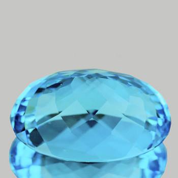 14x10 mm Oval {6.85cts} Natural Sparkling Top Intense Sky Blue Topaz [Flawless-VVS]