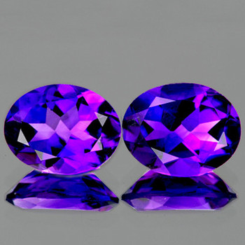 9x7 mm Oval 2 pcs Fire Luster Natural Royal Purple Amethyst [Flawless-VVS]