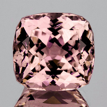 11.00 mm Cushion {4.80cts} Natural Intense Golden Pink Morganite [Flawless-VVS]-Top Grade-Free Certificate