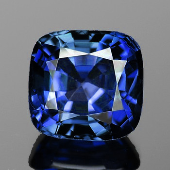4.50 mm Cushion {0.60ct} Lustrous Natural Intense Blue Sapphire [Flawless-VVS]