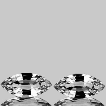 9x4.5 mm Marquise 2pcs Fire Luster Natural Brilliant White Sapphire [Flawless-VVS]