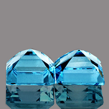 9.00 mm Square 2 pieces AAA Luster Natural Intense Sky Blue Topaz [Flawless-VVS]