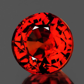 5.80 mm Round {0.85ct} Top Brilliancy Natural Intense Red Orange Spessartite Garnet [Flawless-VVS]