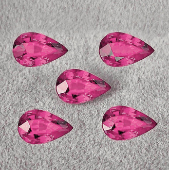 5x3 mm Pear 5 pieces Fire Luster Natural Pink Sapphire [Flawless-VVS]-AAA Grade