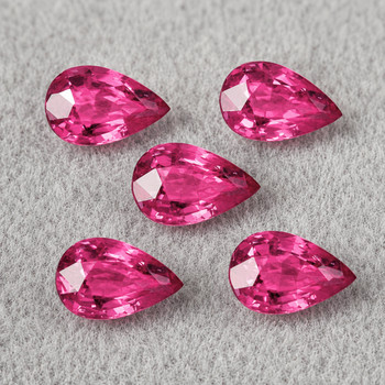 5x3 mm Pear 5 pieces Fire Luster Natural Pink Sapphire [Flawless-VVS]-AAA Grade