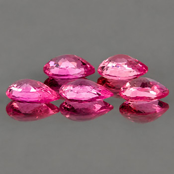 5x3 mm Pear 5 pieces Fire Luster Natural Pink Sapphire [Flawless-VVS]-AAA Grade