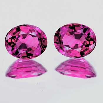 4.5x3.5 mm Oval 2pcs AAA Luster Natural Intense Pink Sapphire [Flawless-VVS]-AAA Grade