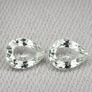 8x6 mm Pear 2pcs Fire Luster Natural Brilliant White Sapphire [Flawless-VVS]