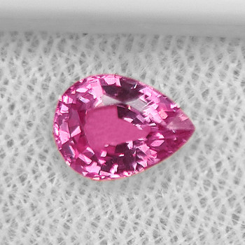 7x5 mm Pear {0.85ct} Fire Luster Natural Intense Pink Spinel [Flawless-VVS]