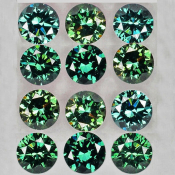 2.70 mm Round 12 pcs Superb Brilliancy Natural Blue Green Sapphire [Flawless-VVS]- AAA Grade