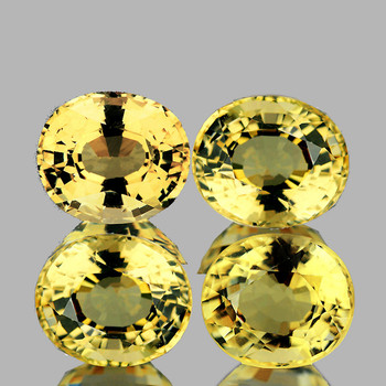 4.5x4 mm Oval 4 pcs Top Sparkles Natural Yellow Sapphire [Flawless-VVS]