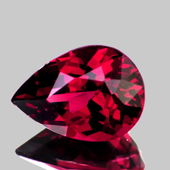 9x7 mm Pear {2.12cts} Superb Luster Natural Intense Raspberry Pink Rhodolite Garnet [Flawless-VVS]-Top Grade