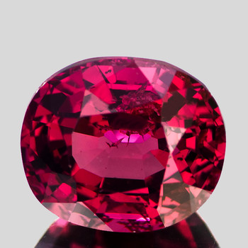 9.5x8.5 mm Oval {3.70cts} Superb Luster Natural Intense Raspberry Pink Rhodolite Garnet [VVS-Eye Clean]-Top Grade
