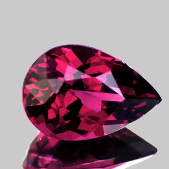 9.5x7 mm Pear {2.30cts} Superb Luster Natural Intense Raspberry Pink Rhodolite Garnet [Flawless-VVS]-Top Grade