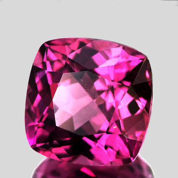 7.60 mm Cushion {2.45cts} Fire Luster Natural Intense Pinkish Purple Rhodolite Garnet [Flawless-VVS]-Top Grade