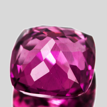 7.60 mm Cushion {2.45cts} Fire Luster Natural Intense Pinkish Purple Rhodolite Garnet [Flawless-VVS]-Top Grade