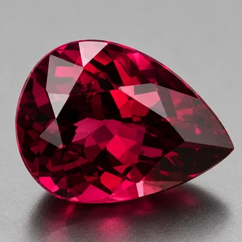 9.5x7 mm Pear {2.40cts} Superb Luster Natural Intense Raspberry Pink Rhodolite Garnet [Flawless-VVS]-Top Grade