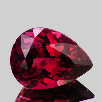 9.5x7 mm Pear {2.38cts} Superb Luster Natural Intense Raspberry Pink Rhodolite Garnet [Flawless-VVS]-Top Grade
