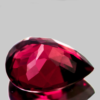 9.5x7 mm Pear {2.38cts} Superb Luster Natural Intense Raspberry Pink Rhodolite Garnet [Flawless-VVS]-Top Grade