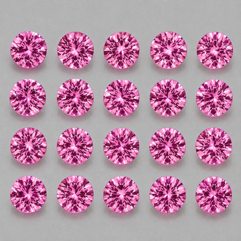 2.00 mm Round 20 pcs Top Luster Natural Intense Pink Sapphire [Flawless-VVS] {Top Grade}