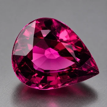 10x8 mm Pear {2.85cts} Superb Luster Natural Intense Raspberry Purple Rhodolite Garnet [Flawless-VVS]-Free Certificate