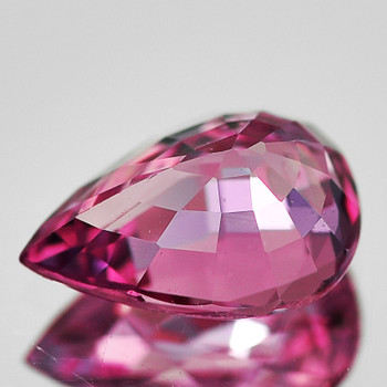7x5 mm Pear {0.85ct} Fire Luster Natural SriLanka Intense Pink Sapphire [Flawless-VVS]