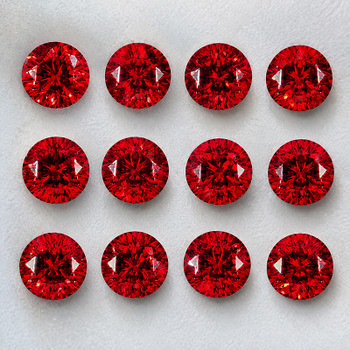 2.50 mm Round Machine-Cut 12pcs Superb Brilliancy Natural Intense Red Sapphire [Flawless-VVS]