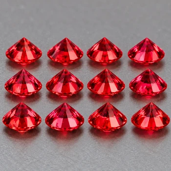 2.50 mm Round Machine-Cut 12pcs Superb Brilliancy Natural Intense Red Sapphire [Flawless-VVS]