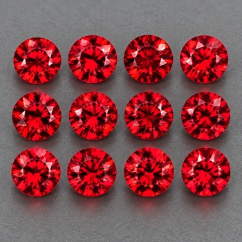 2.50 mm Round Machine-Cut 12pcs Superb Brilliancy Natural Intense Red Sapphire [Flawless-VVS]