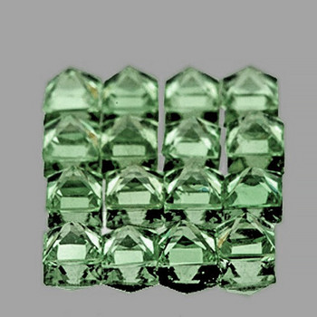 2.00 mm Square Machine Cut 16 pcs Top Luster Natural Ceylon Green Sapphire [Flawless-VVS]