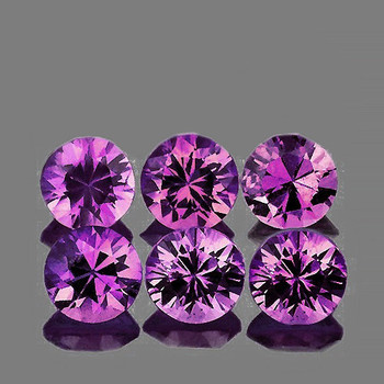 3.30 mm Round Machine Cut 6 pcs Natural Intense Velvet Purple Sapphire [IF-VVS] {Unheated AAA Grade}