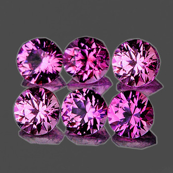3.20 mm Round Machine Cut 6 pcs Natural Intense Pink Purple Sapphire [IF-VVS] {Unheated AAA Grade}