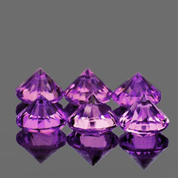 3.20 mm Round Machine Cut 6 pcs Natural Velvet Purple Sapphire [IF-VVS] {Unheated AAA Grade}