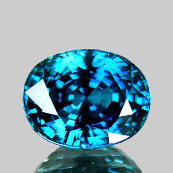 10x7 mm Oval 5.10cts AAA Superb Brilliancy Natural Electric Blue Zircon [Flawless-VVS]-Free Certificate