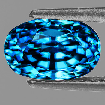 10x6 mm Oval 5.22cts Top Luster Natural Electric Blue Zircon [Flawless-VVS]-Free Certificate