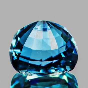 10x6 mm Oval 5.22cts Top Luster Natural Electric Blue Zircon [Flawless-VVS]-Free Certificate