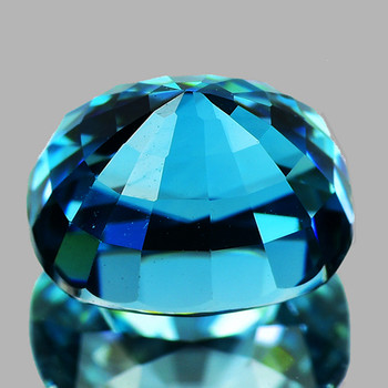 10x6 mm Oval 4.78cts Top Luster Natural Electric Blue Zircon [Flawless-VVS]