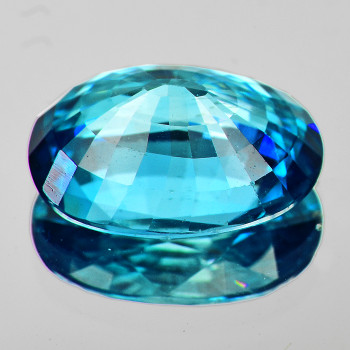 11x8 mm Oval 4.15cts Top Luster Natural Intense Blue Zircon [Flawless-VVS]