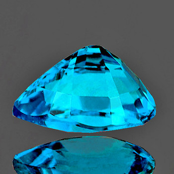 10.50 mm Pear 4.85cts AAA Luster Natural Intense Blue Zircon [Flawless-VVS]
