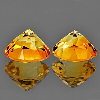 8.00 mm Round 2 pcs AAA Fire Luster Natural Golden Orange Citrine [Flawless-VVS]