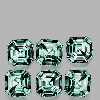 3.00 mm Octagon 6 pcs Superb Luster Natural Blue Green Sapphire [Flawless-VVS]-Top Grade
