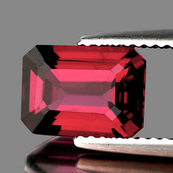 8.5x5.5 mm Octagon {2.05ct} Top Luster Natural Vivid Red Pink Rhodolite Garnet [Flawless-VVS]