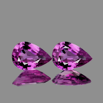 5x3 mm Pear 2pcs AAA Fire Natural Mauve Purple Sapphire [Flawless-VVS]-AAA Grade